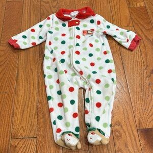 Baby’s first Christmas 6-9 months warm Christmas colored footie pajamas